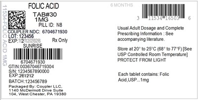 Label (11534 165 03 Folic Acid 1mg 67046 719 30)
